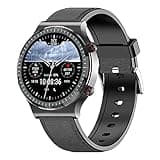 Knauermann Pro 2 (2023) Schwarz - Gesundheitsuhr Smartwatch - OSRAM Sensoren - EKG + HRV Funktion - BT Bluetooth - Schlafapnoe - Blutdruck - Lederfaserband Schwarz, 14-24