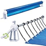 PEILU Aufrollsysteme für Poolfolien 1,05 m - 6,15 m Pool Aufroller mit Clips & Bänder Manuelle Poolaufroller Witterungsbeständiges Aufrollvorrichtung für Solarplane, Poolplane & Abdeckung