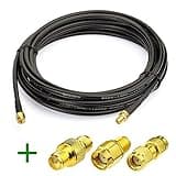 Bingfu WLAN Antenne Verlängerungskabel RP-SMA Stecker auf RP-SMA Buchse 5m KSR195 Antennenkabel 4 Kit Kompatibel mit Homematic Ham Radio CCU2 CC1101 Huawei Router