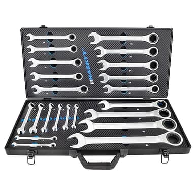 HASKYY Ratschenschlüssel Set Ring Maul Schlüssel Satz 6-32mm Werkzeug 22 tlg im Koffer