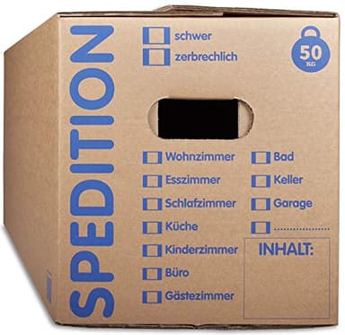 KK Verpackungen® Umzugskartons mit 50KG Tragkraft | 10 Stück, 2-wellige Mehrweg-Umzugskisten in extrastabiler Speditionsqualität