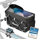 Valkental® Fahrrad Rahmentasche [Innovativer Adapter] Wasserfeste Oberrohrtasche mit Schnellspanner für MTP, Ebike & Rennrad - 1,8 Liter – Fahrradtasche Rahmen Handy – Handytasche mit sensibler Folie
