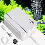boxtech Aquarium Luftpumpe, Ultra Leise Aquarium Sauerstoffpumpe Leistungsstarke Belüfterpumpe für Reichhaltige und feine Luftblasen（2 Watts）