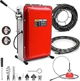 390W 450U/min Elektrische Rohrreinigungsmaschine für Ø20-100mm Rohrleitungen Rohrreinigungsspirale Ø8mm 10M, 16mm 14,5M Spiralen, Rohrreinigungsgerät Rohrreiniger Abflussreiniger Reinigung Drain Clean