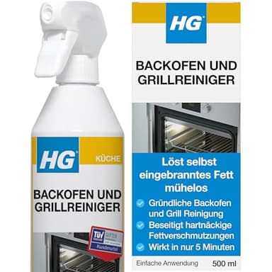 HG Ofen-, Grill- & Barbecue-Reinigungsspray, entfernt schnell angebrannte Speisereste & eingebranntes Fett für Küche & Außenbereich - 500 ml