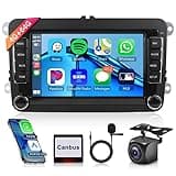 4G+64G Wireless Carplay Android 13 Autoradio für VW Golf 5 6 Passat Polo Tiguan Touran Caddy Skoda SEAT 7 Zoll Autoradio Android Auto GPS Navi WiFi Mirror Link Bluetooth FM/RDS/EQ/SWC Rückfahrkamera