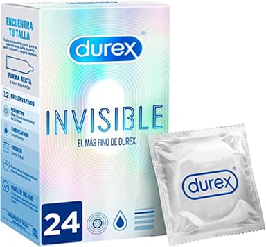 Durex Invisible Kondome – Kondome extra dünn für intensives Empfinden beim gemeinsamen Liebesspiel Extra Lubricated, Schwarz, Stück, (Pack of 24)