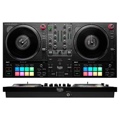 Hercules DJControl Inpulse T7 Motorbetriebener 2-Deck-DJ-Controller in Schwarz