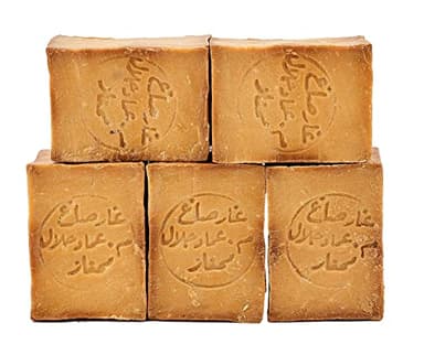 Carenesse Aleppo Seifen Paket Premium Quality 5 Stück 45% Olivenöl 55% Lorbeeröl original Olivenölseife Haarseife vegan handgemacht Naturseife Seife ca. 900-950 Gramm je Paket