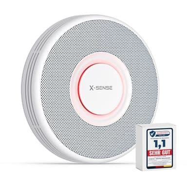 X-Sense Smarter Rauchmelder WLAN mit Sprachausgabe und 17 Standorten, Feuermelder, Rauchmelder vernetzt, 33 mm, SBS50 Basisstation erforderlich, XS0B-MR, 1 Stück