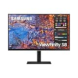 Samsung ViewFinity S8UP Business-Monitor 27 Zoll, IPS-Panel, 4K UHD-Auflösung, 98% DCI-P3-Farbraumabdeckung für Grafikdesign, Bildwiederholrate 60 Hz, 5 ms, USB-C mit 90 W Laden, Pivot
