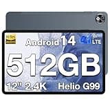 DOOGEE T40 PRO Tablet 12 Zoll, Android 14 Tablet, Helio G99 20GB RAM+512GB ROM(2TB TF) Tablet PC, 2.4K Gaming Tablet, 10800mAh Akku Tablet mit 16MP+8MP 4G Dual SIM/ 5G WiFi/GPS/Widevine L1
