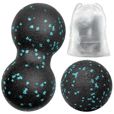 Gemtte Faszienball und Duoball, 2 Stück Massageball Set, Klein Faszienball Nacken für Wirbelsäule Fuß Nacken und Rücken (Blau)
