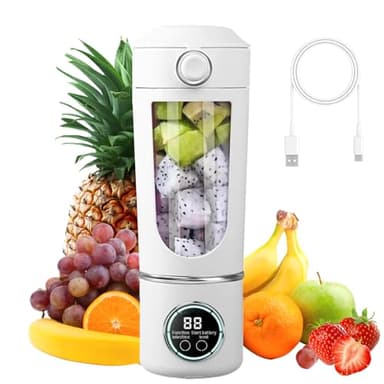 Klein Tragbarer Mixer, 700ml Maker to Go Mini-Standmixer Portable Blender mit 12-Klingen Edelstahl und Digitalanzeige, USB Aufladbarer kleiner Entsafter für Smoothies Shakes - für Reise Büro Sport
