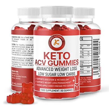 ACV Keto Gummies zur Gewichtsreduktion – Fettverbrennung & Stoffwechsel – Wenig Zucker & Kohlenhydrate – Apfelessig Detox mit Rote Beete & Vitamin B12 – 60 Stück
