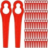 Nuyoah Ersatzmesser Rasentrimmer Messer 120stk für Rasentrimmer Akku-Rasentrimmer Kunststoffmesser Trimmer Messer für Akku-Rasentrimmer (Rot)
