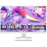 Thinlerain 27 Zoll Monitor 4K UHD (3840x2160) IPS LED Bildschirm Computer Display AMD FreeSync, 100% sRGB, HDR, Eingebaute Lautsprecher, 2X HDMI, 1x DisplayPort, 60hz, 4ms, Weiß