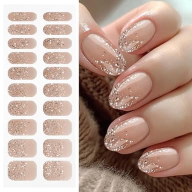 JMEOWIO Nagelfolie UV Härtend Glitzer UV Gel Nail Strips Nagelsticker Nagelaufkleber Nail Art Dekoration Nageldesign Zubehör