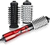 3-in-1 Heißluftstyler und rotierender Haartrockner, 360° rotierende Multitudet-Haartrocknerbürste für trockenes Haar, Locken, glattes Haar, elektrische Negativ-Ionen-Haarstylerbürste mit 3 Grad Temper