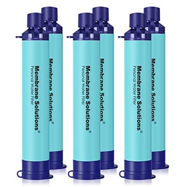 Membrane Solutions Wasserfilter Outdoor Camping, Trinkwasserfilter für 5000 Liter gefiltertes Wasser, Filtergenauigkeit bis zu 0,1 Mikron, Entfernt 99,9999% E.Coli, BPA-frei, 6 Pack