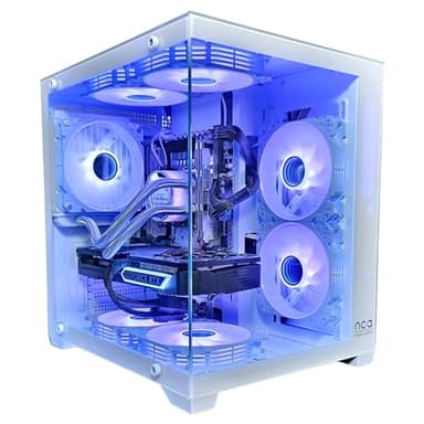Gaming PC White | GeForce RTX 5060 | Intel 10 Core | RGB Lüfter mit Fernbedienung | Wasserkühlung | SSD | Windows 11 | WLAN (32GB RAM 500GB SSD)