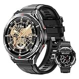 OUKITEL GPS Smartwatch Herren BT12-5ATM Wasserdicht Militär Fitnessuhr, 1,43 Zoll AMOLED Display mit Herzfrequenz Oxymetrie Schlafüberwachung Kompass Luftdruck, 480mAh Akku 100+ Sportmodi