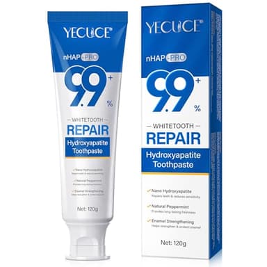 Hydroxylapatit Zahnpasta 120g, Fluoridfreie 9.9% Nano Hydroxylapatit Zahnpasta, Hilft bei der Remineralisierung, Schützt den Zahnschmelz, Lindert Empfindlichkeit, Stärkt die Zähne, Tägliche Mundpflege