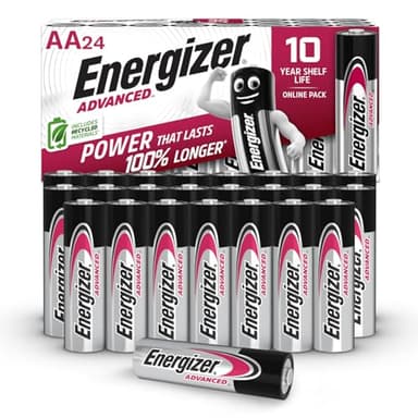 Energizer Advanced - AA Batterien (24 Stück) - 1,5V Alkali-Batterien - Leistungsstark und Langlebig - Made in EU - 100% plastikfreie Verpackung - 10 Jahre lagerfähig [Exklusiv bei Amazon]
