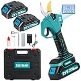 Akku Astschere Akku Baumschere,Max 30MM Schnittdurchmesser,Professionelle Elektrische Gartenscheren mit Sicherheitsschalter 2x 21V 2000mAh Batterien,LCD Anzeige,Ladegerät,für 6-8 Arbeitsstunden
