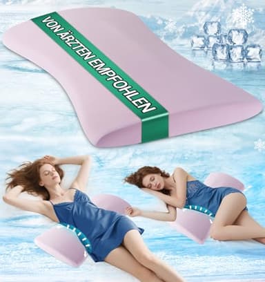 Hypuno Orthopädisches Lendenkissen Ergonomische Rücken- & Lordosenstütze aus Memory-Schaum für Bett & Sofa – Entlastung im unteren Rücken– Kühlender, Abnehmbarer Waschbarer Bezug
