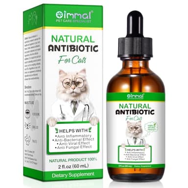 Natürliche Antibiotika für Katzen,60ml Katzen-Antibiotika-Cat Multivitamin ist antibakterielle,unterstützt das Immunsystem und Katzen Allergie Relief,Gesundheit liefert Katzen Antibiotika