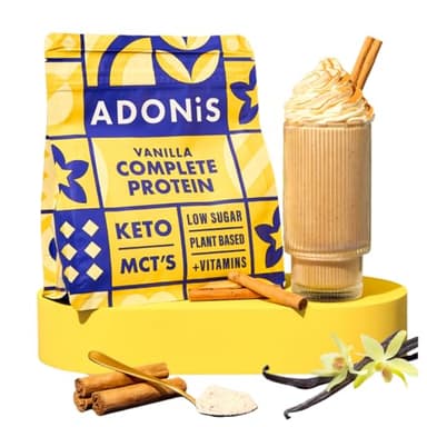 ADONiS Vanille Protein Keto Shake - Cremiger Vanille-Geschmack – Low-Carb, Hochwertiges Eiweißpulver für Muskelaufbau & Regeneration – Perfekt für Keto-Diät & Fitness