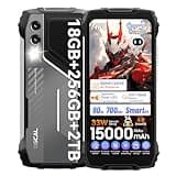 OSCAL Pilot 1 Outdoor Handy Ohne Vertrag Android 14, 15000mAh/33W, 18GB + 256GB/2TB, 6.67" 90Hz, 50MP+32MP AI Outdoor Smartphone, 5W 138dB Lautsprecher, Dual LED Baustellenhandy, NFC/OTG/GPS/Face ID