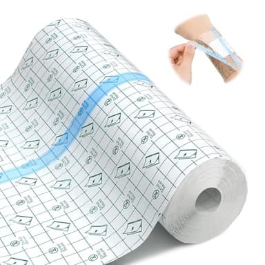 Duschpflaster Wasserfest, 15cm*5m Duschpflaster Wasserfest Pflaster Groß Rolle, Wasserdicht Transparent Bandage, Second Skin, Medizinisches Klebeband, zum Sport, Duschen