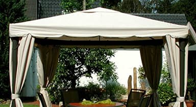 LECO Ersatzdach aus hochwertigem Polyester für den Pavillon Sahara in Naturton, 3 x 3 Meter, Garten Zubehör, Pavillondach, wetterfest, wasserabweisend imprägniert, natürliches zeitloses Design