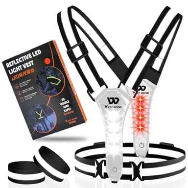 ICOCOPRO LED Warnweste Fahrrad Reflektorweste丨Laufweste Leuchtweste für Damen Herren Kinder丨USB Aufladbar Reflektierende Weste丨Lauflicht Joggen Reflektoren丨Sicherheitsweste