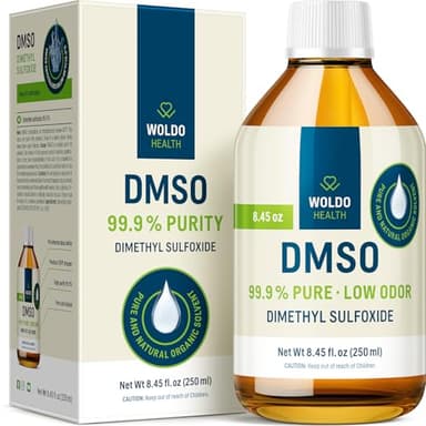 WoldoHealth DMSO 99,9% pharmazeutische Reinheit 250ml - pharmazeutische Qualität, lichtgeschützte Braunglasflasche