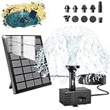 SZMP Solar Springbrunnen für Außen Klein, 2025 Upgrade Glas Solar Teichpumpe mit 3M Kabel & 10 Düsen Solar Wasserpumpe, Solar Fontäne Pumpe für Gartenteich Springbrunnen Vogel-Bad Fisch Behälter