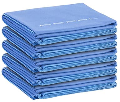PEARL Microfasertuch: 5er Pack Schnelltrocknendes Mikrofaser-Badetuch, 180 x 90 cm, blau (Microfaser Handtücher, Sauna Handtuch Mikrofaser, Survival)