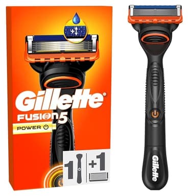 Gillette Fusion5 Power Rasierer für Männer, 1 Gillette Rasierer, 1 Ersatzklingen, Mit einem Gleitstreifen für ein sanftes Gleiten und 5 Klingen für eine gründliche, langanhaltende Rasur