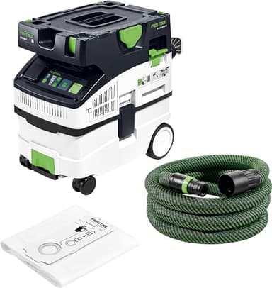 Festool Absaugmobil CTM MIDI I CLEANTEC (mit Hauptfilter, SELFCLEAN Filtersack, Saugschlauch glatt Ø 27/32 x 3,5 m)