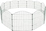 REAWOW Teichzaun Set Komplett-Set mit 12 Zaunelementen und 13 Befestigungsstäben Welpanauslauf Metall Gartenzaun Freigehege (Oberbogen,Grün)
