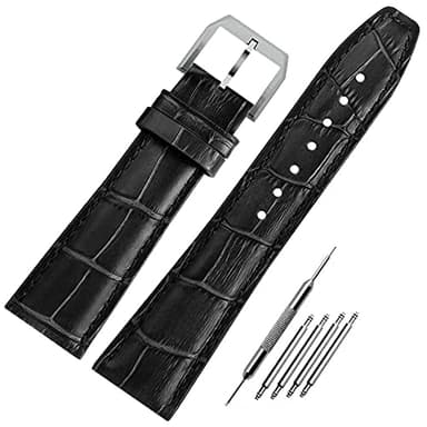 FOUUAAO Uhrenarmbänder für IWC Armband Echtes Leder Uhrenarmbänder 20mm 21mm 22mm Alligator Geprägte Ersatz Faltschließe Armbänder für IWC Portugieser für IWC Portofino Pilot'Watch Armband Original
