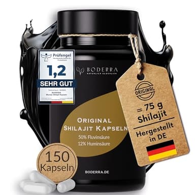 Original Mumijo Shilajit Kapseln, Hochdosiert 50.000mg pro Tag (50:1 Extrakt) 50% Fulvinsäure & 12% Huminsäure - Shilajit Resin, vegan & laborgeprüft - 100% aus dem Himalaya
