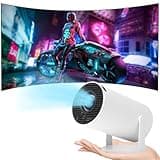 Mini Beamer 4K Unterstützt Android 11,Beamer Handy Outdoor 180°Drehbarer,Mini Projector 5G WiFi 6 BT 5.0,130 Zoll Geeignet für Telefon/PC/HDMI USB,Smart Projector für Handy Phone/TV Stick/Laptop/HDMIv