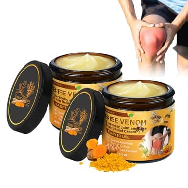Bienengift Cream 2PCS, Bienengift und Kurkuma-Creme, Bienengift Gelenk Creme, Bienengiftsalbe gegen Schmerzen, Bienengiftcreme Sofortige Ultra Starke Creme, für Nacken, Taille, Rücken, Hände, Füße