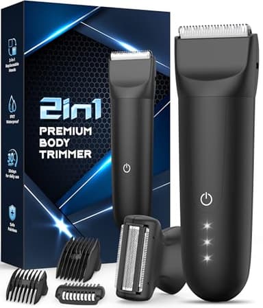 Intimrasierer Mann Rasierer Herren Intimbereich und Körper: 2 in 1 Trimmer Herren Elektrisch, Nass & Trocken Körperrasierer Rückenrasierer, Wasserdicht körperhaartrimmer Body rasierer herren