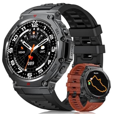 LIGE DM3 Smartwatch Herren,GPS-Laufuhr,Legierungsgehäuse,5ATM Wasserdicht Sportuhr mit 70+ Sport Mode,Fitnessuhr mit Schlaf/Gesundheitsüberwachung,Amoled Display,20 Tage Akkulaufzeit,für Android iOS