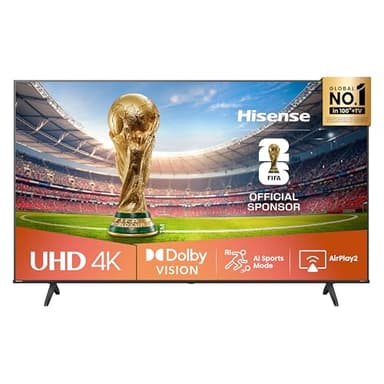 Hisense 55E6NT 139cm (55 Zoll) Fernseher, 4K UHD Smart TV, Precision Colour, HDR, Dolby Vision, 60Hz, Triple Tuner DVB-C/S/S2/T/T2, WiFi, HDMI 2.1, Bluetooth, Alexa Built-in, Schwarz, [2024]