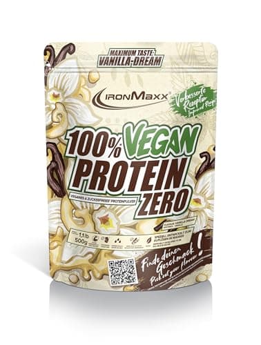 IronMaxx 100% Vegan Protein Zero - Vanilla Dream 500g | Veganes Eiweißpulver ohne Zucker | Low Carb Protein Shake, High Protein, laktosefrei, geeignet für Muskelaufbau & Diät